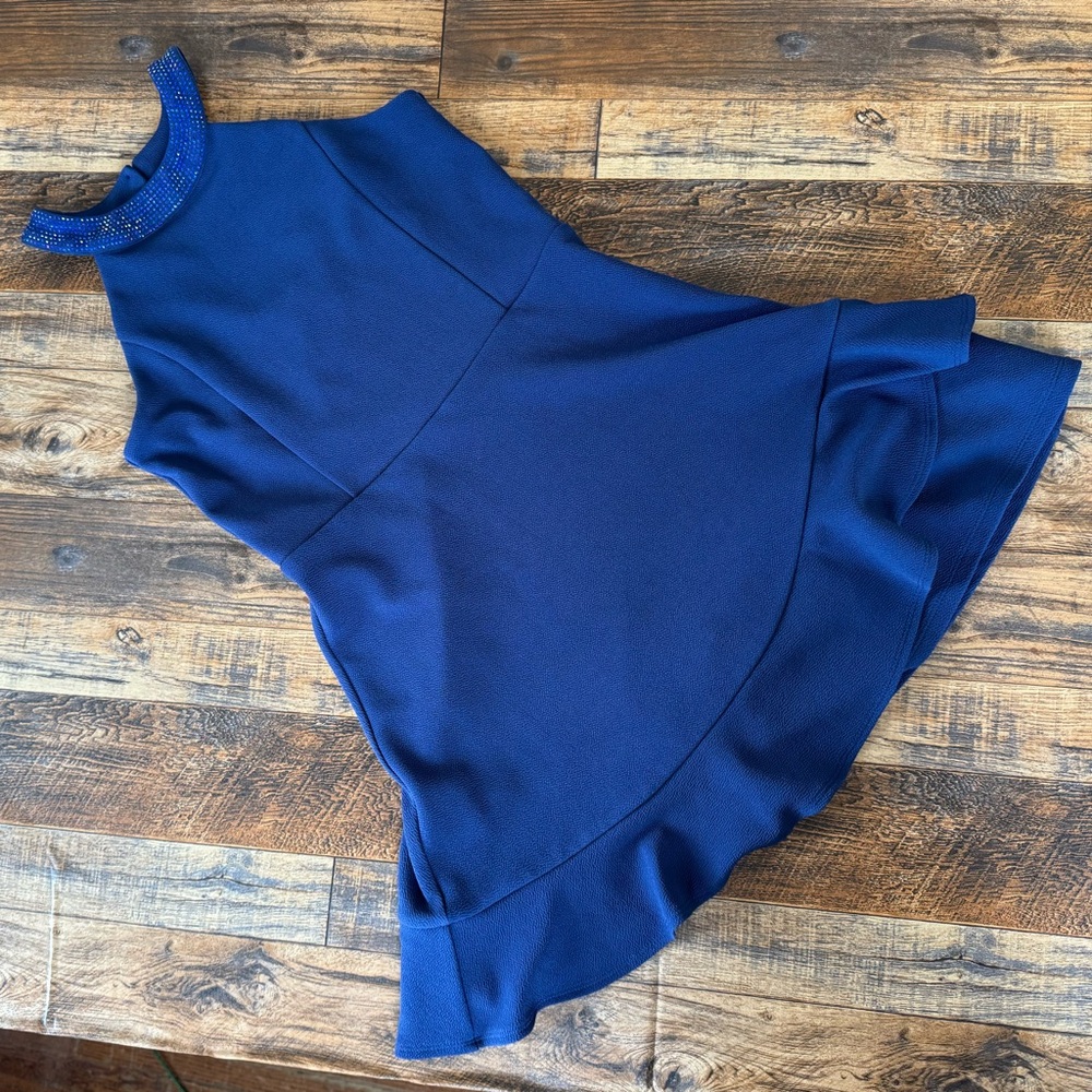 Juicy Couture‎ Semi Formal Kids Blue Rhinestone Collar Dress Size L (12–14)
